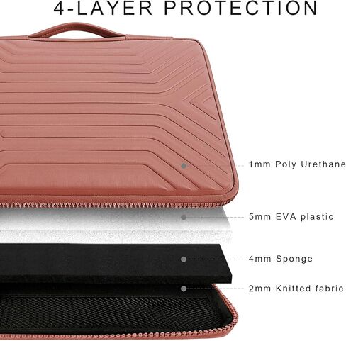 DOMISO 13.3 Inch Shockproof Waterproof Laptop Sleeve with Strap Lightweight Soft EVA Tablet Case for 13-13.3 Inch Laptops/MacBook Pro Retina/Dell Inspiron 13 XPS 13 / HP, Pink in Saudi Arabia