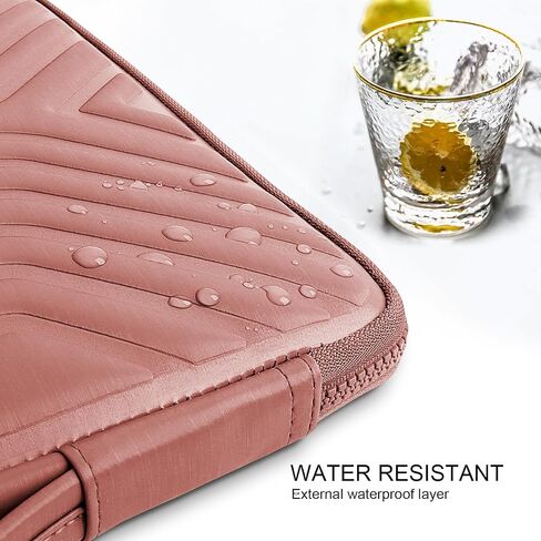 DOMISO 13.3 Inch Shockproof Waterproof Laptop Sleeve with Strap Lightweight Soft EVA Tablet Case for 13-13.3 Inch Laptops/MacBook Pro Retina/Dell Inspiron 13 XPS 13 / HP, Pink in Saudi Arabia