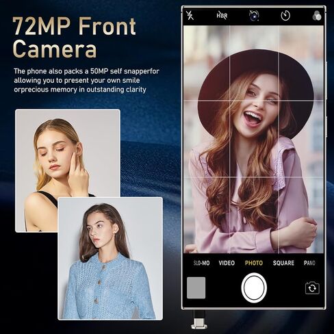 I25 Ultra 5G Unlocked Phones 8+512GB Android13 Smartphone Battery 7000mAh 6.9" HD Screen Unlocked Cell Phone,48MP+108MP Camera/Face ID/5G/Fingerprint Lock/Dual SIM/GPS (Purple) in Kuwait