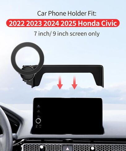 حامل هاتف Maserweller للسيارة لـ Honda Civic 2022-2025 ملحقات شاشة 7/9 بوصة ثابت in Kuwait