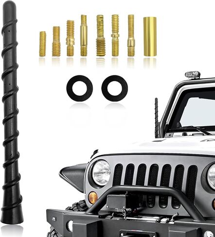 Car Spiral Antenna, 7 Inch Flexible PVC Rubber Antenna Topper with Screw Adapters, Waterproof Auto Toppers Radio Reception Mast for Trucks Cars SUVs, Exterior Car Accessories in Saudi Arabia