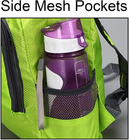 Foldable Diamond Grid Backpack Outdoor Travel Storage Bag for Camping,Hiking Green in Saudi Arabia