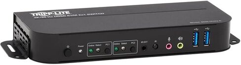 TRIPP LITE 2 PORT HDMI USB KVM Switch ، PORT DUAL PORT HDMI USB KVM SWITCH ، 4K 60 Hz ، HDR ، HDCP 2.2 ، USB 3.0 Cables ، Black (B005-HUA2-K) (متجدد) in Saudi Arabia