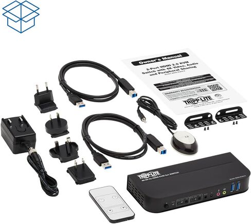 TRIPP LITE 2 PORT HDMI USB KVM Switch ، PORT DUAL PORT HDMI USB KVM SWITCH ، 4K 60 Hz ، HDR ، HDCP 2.2 ، USB 3.0 Cables ، Black (B005-HUA2-K) (متجدد) in Saudi Arabia