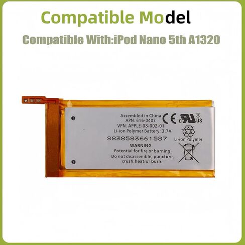 616-0407 Rechargeable Battery Compatible with iPod Nano 5th A1320 with Tools in Saudi Arabia