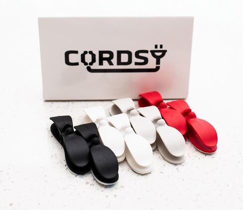 CORDSY Appliance Cord Wrap - Adhesive Cord Wrapper for Appliances - Stick-On Bundler for Appliance Cords (Pack of 8, Black, Red, & White) in Kuwait