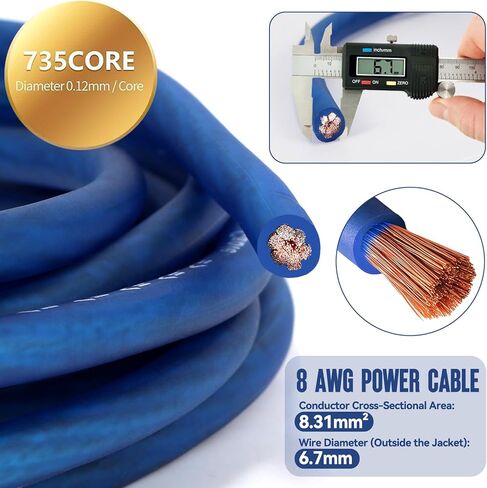 TOPSTRONGGEAR 4 Gauge OFC Amp Kit Car Audio Amplifier Wiring Install Kit with RCA Cables, 150A Fuse, 17FT Power Cable – 4 OFC Complete Subwoofer Installation Kit for Car, Truck, Marine Stereo Systems in Kuwait