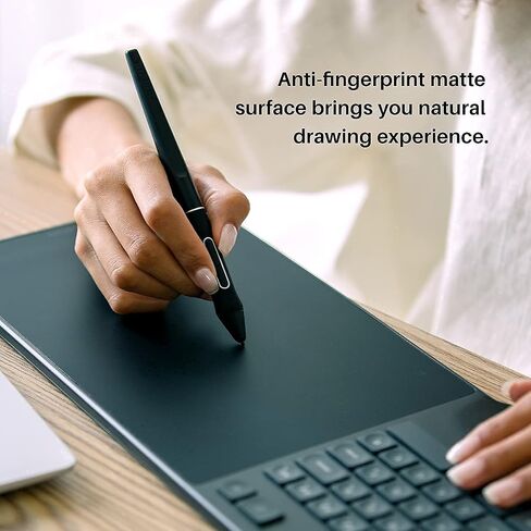 HUION Inspiroy Keydial KD200 Bluetooth 5.0 Wireless Graphics Drawing Tablet with Keyboard Dial 5 Customized Express Keys Battery-Free Stylus PW517 Tilt for PC, Mac, Android, with Skeleton Artist Glove in Saudi Arabia