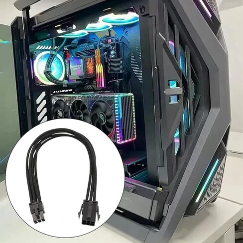 6pin pciexpress كابل موسع الطاقة GPU مع موصلات مقطع آمنة ، كابل محول المحولات من الذكور إلى الإناث in Saudi Arabia