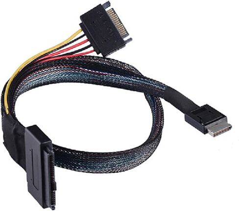 SFF-8611 4I to SFF-8639 Cord Internal SFF-8611 4I to SFF-8639 Adapter with 15 Pin Power Port PCIE Transmission Cable in Saudi Arabia