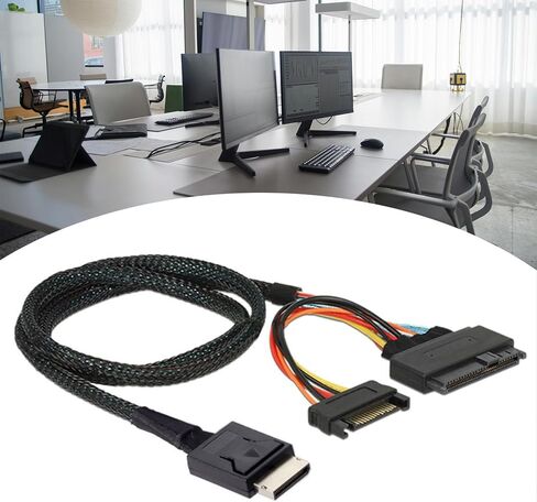 SFF-8611 4I to SFF-8639 Cord Internal SFF-8611 4I to SFF-8639 Adapter with 15 Pin Power Port PCIE Transmission Cable in Saudi Arabia