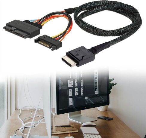 SFF-8611 4I to SFF-8639 Cord Internal SFF-8611 4I to SFF-8639 Adapter with 15 Pin Power Port PCIE Transmission Cable in Saudi Arabia