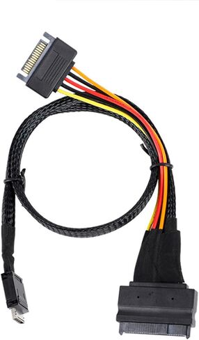 SFF-8611 4I to SFF-8639 Cord Internal SFF-8611 4I to SFF-8639 Adapter with 15 Pin Power Port PCIE Transmission Cable in Saudi Arabia