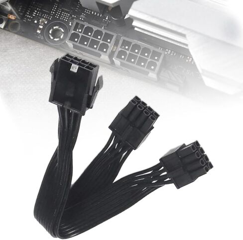 8Pin Female to 8Pin 4+4Pin Male Cable 1 to 2 Splitter for CPU Power Adapter Cord in Saudi Arabia