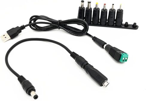 USB to DC5521 Power Cable Including 8 Adapter Tip Connectors for Home Office Camping Needs DC4.0x1.7DC3.5x1.35 in Saudi Arabia