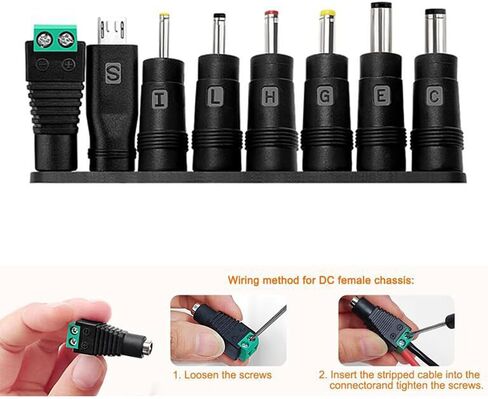 USB to DC5521 Power Cable Including 8 Adapter Tip Connectors for Home Office Camping Needs DC4.0x1.7DC3.5x1.35 in Saudi Arabia