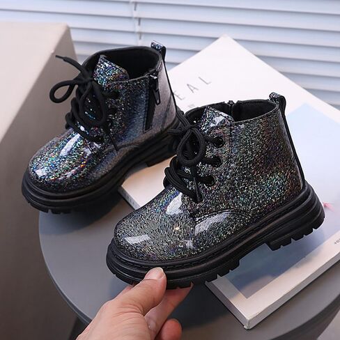 YWPENGCAI Toddler Girl Lace Up Zipper Waterproof Ankle Leather Boots in Kuwait
