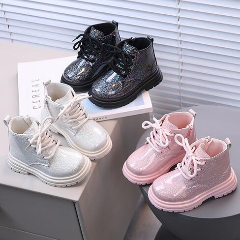YWPENGCAI Toddler Girl Lace Up Zipper Waterproof Ankle Leather Boots in Kuwait