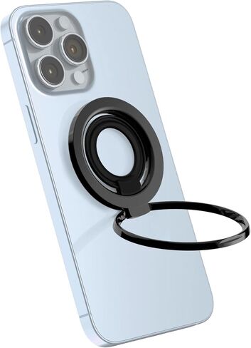 [Silicone Ring] 2025 Unrivaled Stability for MagSafe Phone Grip, Magnetic Phone Ring Holder, Compatible with MagSafe Kickstand Magnetic for iPhone 16 15 14 13 12 Pro Max Plus&Android (Black) in Saudi Arabia