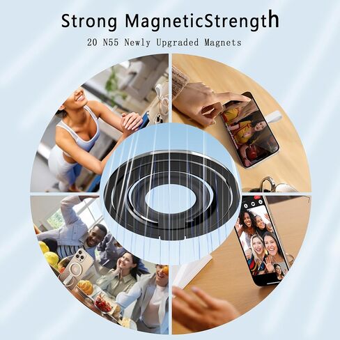 [Silicone Ring] 2025 Unrivaled Stability for MagSafe Phone Grip, Magnetic Phone Ring Holder, Compatible with MagSafe Kickstand Magnetic for iPhone 16 15 14 13 12 Pro Max Plus&Android (Black) in Saudi Arabia