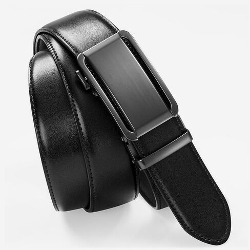 KM Legend Leather Automatic Buckle Ratchet Dress Belt for Men Customizable Fit in Kuwait