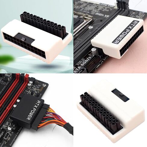 24pin Power Plug Adapter Mainboard Mainboard Mother Power Cable Cabuls 24pin إلى 90 درجة محول إكسسوارات in Saudi Arabia