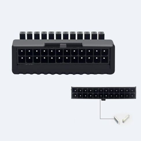24pin Power Plug Adapter Mainboard Mainboard Mother Power Cable Cabuls 24pin إلى 90 درجة محول إكسسوارات in Saudi Arabia