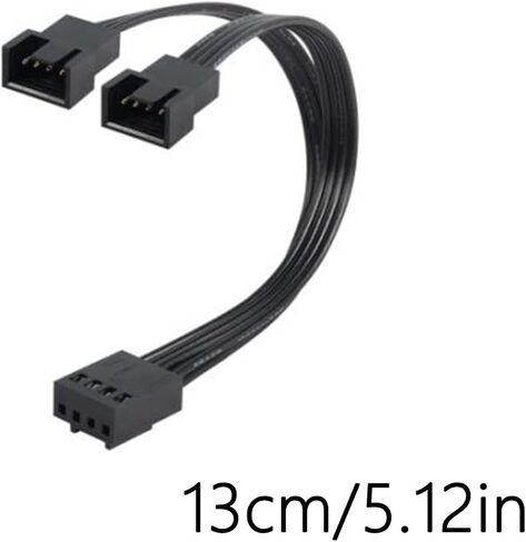 12V/4Pin PWMs Fan Splitter Adapter Cable 1 to 2 Computer CPU Coolers Fan Splitter PC Chassis Fan Extension Power Cable in Saudi Arabia