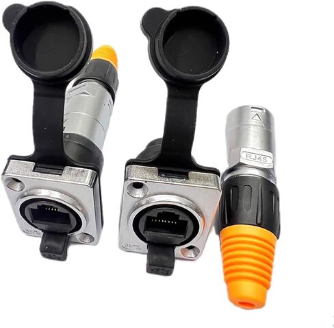 RJ45 Panel Panel Mount Connector CAT6/CAT5E Ethernet أنثى إلى مقرنة الإناث ، 8P8C Socket مع اتصالات مطلية بالذهب والسكن الحراري (2) in Kuwait