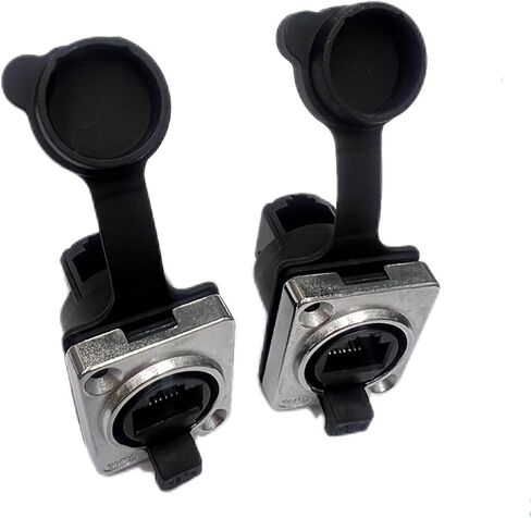 RJ45 Panel Panel Mount Connector CAT6/CAT5E Ethernet أنثى إلى مقرنة الإناث ، 8P8C Socket مع اتصالات مطلية بالذهب والسكن الحراري (2) in Kuwait