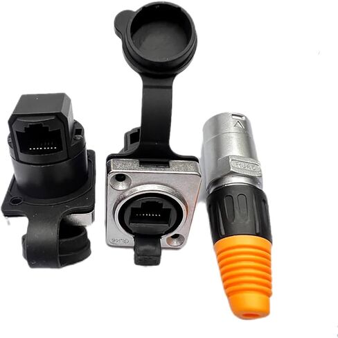RJ45 Panel Panel Mount Connector CAT6/CAT5E Ethernet أنثى إلى مقرنة الإناث ، 8P8C Socket مع اتصالات مطلية بالذهب والسكن الحراري (2) in Kuwait