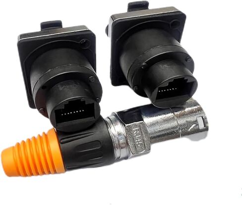 RJ45 Panel Panel Mount Connector CAT6/CAT5E Ethernet أنثى إلى مقرنة الإناث ، 8P8C Socket مع اتصالات مطلية بالذهب والسكن الحراري (2) in Kuwait