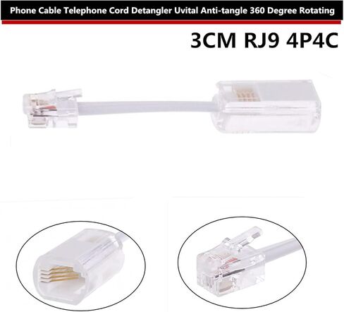 RJ9 4P4C سلك الهاتف Unnangler 360 درجة الدوران كابل الهاتف Detangler للاتصالات السلسة والمنظمة in Saudi Arabia