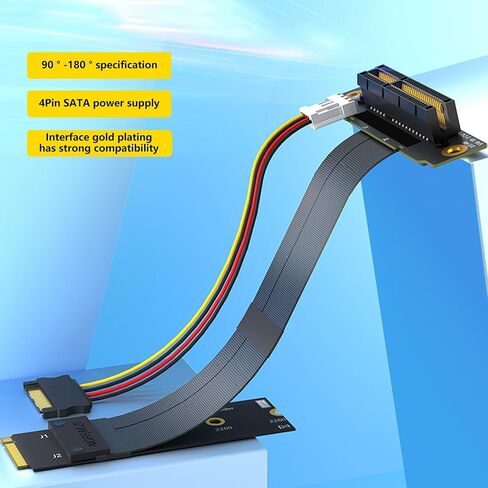 كابل PCIE إلى M Extender Risers 180/90 درجة مرنة بزاوية PCIE Card Card Cable Cable in Saudi Arabia