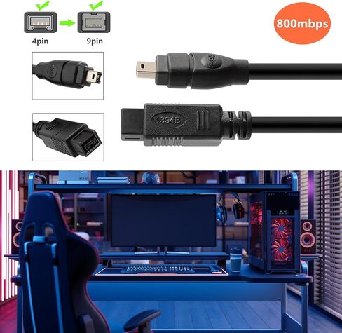 1394 9Pin to 4Pin Video Cable for Efficient Data Transfer Between Computers and External Storage Devices in Saudi Arabia
