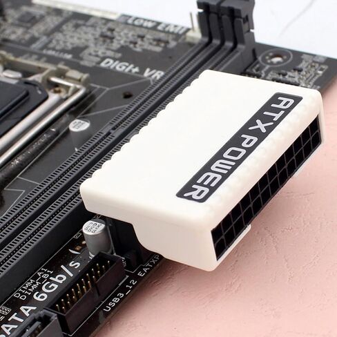24pin Power Plug Adapter Mainboard Mainboard Mother Power Cable Cabuls 24pin إلى 90 درجة محول إكسسوارات in Saudi Arabia