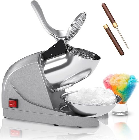 Electric Ice Crushers Machine Shaved Ice Machine Ice Snow Cone Maker Professional Double Blades Stainless Steel Ice Shaver Machine for Home Commercial Use (Blue) in Kuwait