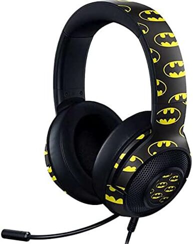 Skinit Decal Skin Compatible with Razer Kraken X Gaming Headset - Officially Licensed Warner Bros Batman Logo All Over Print Design in Saudi Arabia