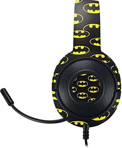 Skinit Decal Skin Compatible with Razer Kraken X Gaming Headset - Officially Licensed Warner Bros Batman Logo All Over Print Design in Saudi Arabia