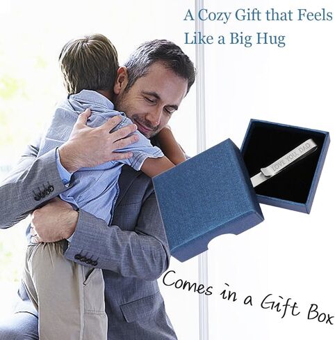 kilofly Men's Hidden Message "WORLD'S BEST DAD" Luxury Tie Bar 2 Inch Silver in Kuwait