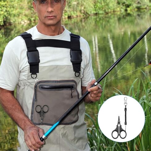 3 Pieces Fishing Scissors, Stainless Steel Fishing Line Cutter for Braided Line, Portable fishing Accessories with Hook and Retractable Coil Lanyards(Black) in Saudi Arabia