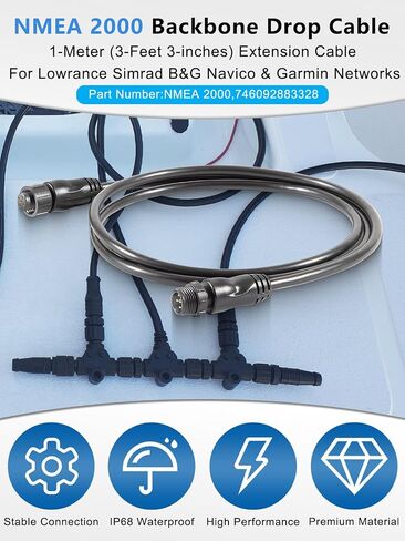 yourour NMEA 2000 (N2K) 1 Meter (3ft 3 inches) Backbone, Drop or Extension Cable for Lowrance Simrad B&G Navico & Garmin Networks in Saudi Arabia