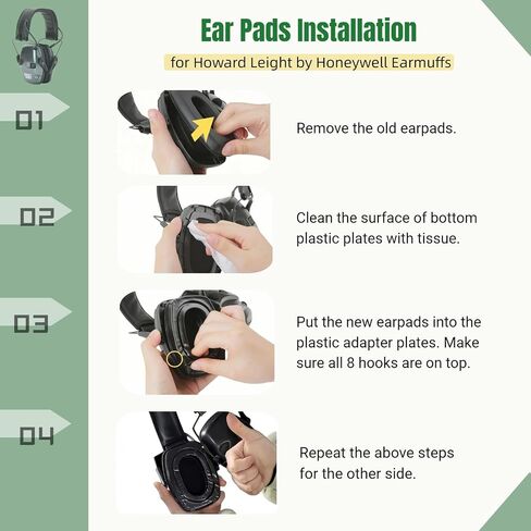 Gel Ear Pads Fit for Howard Leight by Honeywell Impact Sport, Impact Pro, Sync, Lightning; Ear Cushions Replacement for ZOHAN EM054, Awesafe, PROHEAR 030, 036, 016 Earmuffs in Saudi Arabia