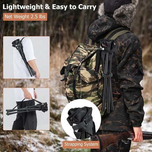 GYMAX 2 Pack Folding Stool, Portable Tripod Lightweight Hunting Stool with Shoulder Strap, Outdoor Hunting Chair Blind Chair for Fishing Camping, Hiking, Backpacking, Camouflage in Saudi Arabia