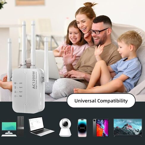 WiFi Extender Signal Booster Repeater, 300Mbps(6000Sq.Ft), 2.4GHz Only, One-Touch WPS Setup for Seamless, Home/Office Network Expansion‌ 2025 Release Premium White in Kuwait