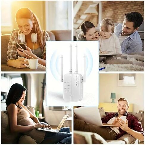 WiFi Extender Signal Booster Repeater, 300Mbps(6000Sq.Ft), 2.4GHz Only, One-Touch WPS Setup for Seamless, Home/Office Network Expansion‌ 2025 Release Premium White in Kuwait