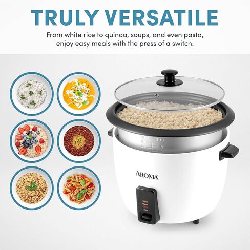 أروما هاوس ويرز 32 كوب (مطبوخ) (16 كوب غير مطبوخ) وعاء طهي الأرز (ARC-7216NG)، أبيض in Kuwait