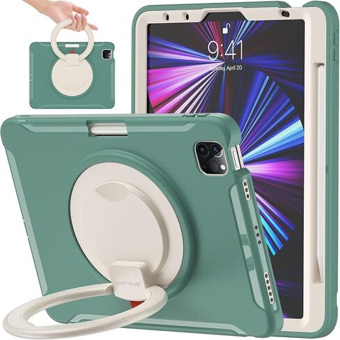 BATYUE Case for iPad Air 11-inch M3 (2025) / M2 (2024), iPad Air 5th/4th 10.9 inch(2022/2020), iPad Pro 11" 4th/3rd/2nd/1st, Shockproof Cover with 360° Rotating Stand, Pencil Holder, Frozen in Saudi Arabia
