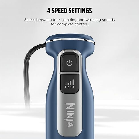 Ninja CI105BRN Foodi Power Mixer System, 750-Peak-Watt Immersion Blender and Hand Mixer, EasyGlide Beaters, Dough Hooks, 3-Cup Blending Vessel, Sea Salt Gray in Kuwait