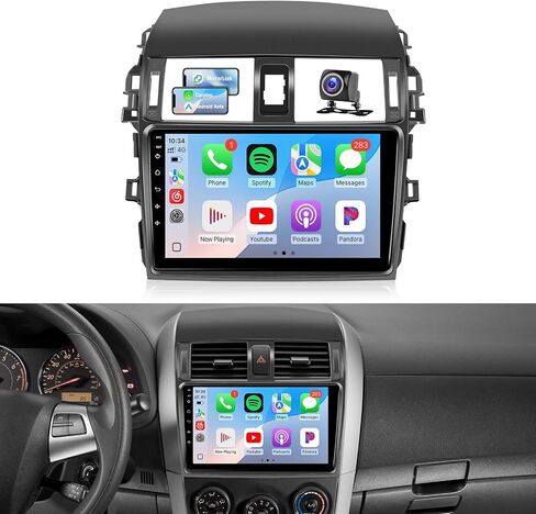 Radio Leadfan Car Radio Toyota Corolla 2009 2010 2011 2012 2013 استبدال ستيريو مع Carplay Android Auto ، شاشة تعمل باللمس 9 بوصة مع Bluetooth WiFi GPS SWC Camera Camera ترقية بانتالا in Kuwait